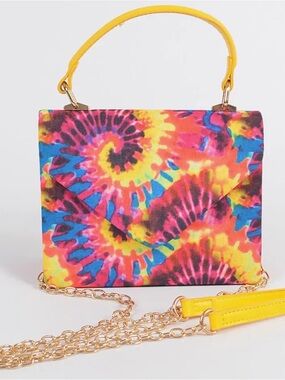 Hello 3AM Yellow Tie-Dye Top Handle Crossbody Bag